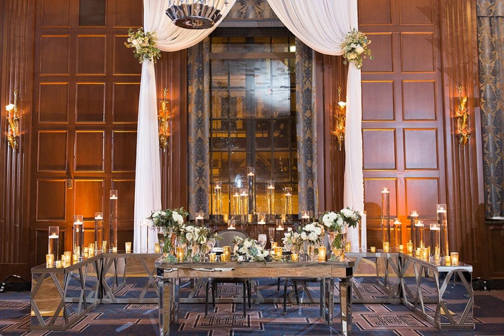Stunning and unique reception sweetheart table