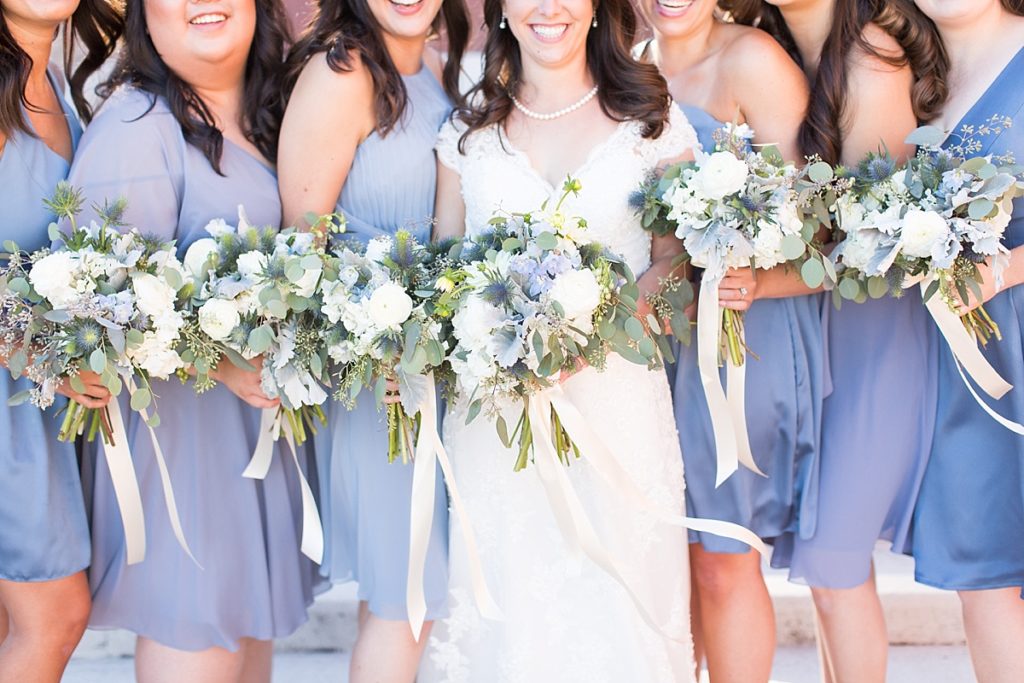 Periwinkle purple blue bridesmaid dresses