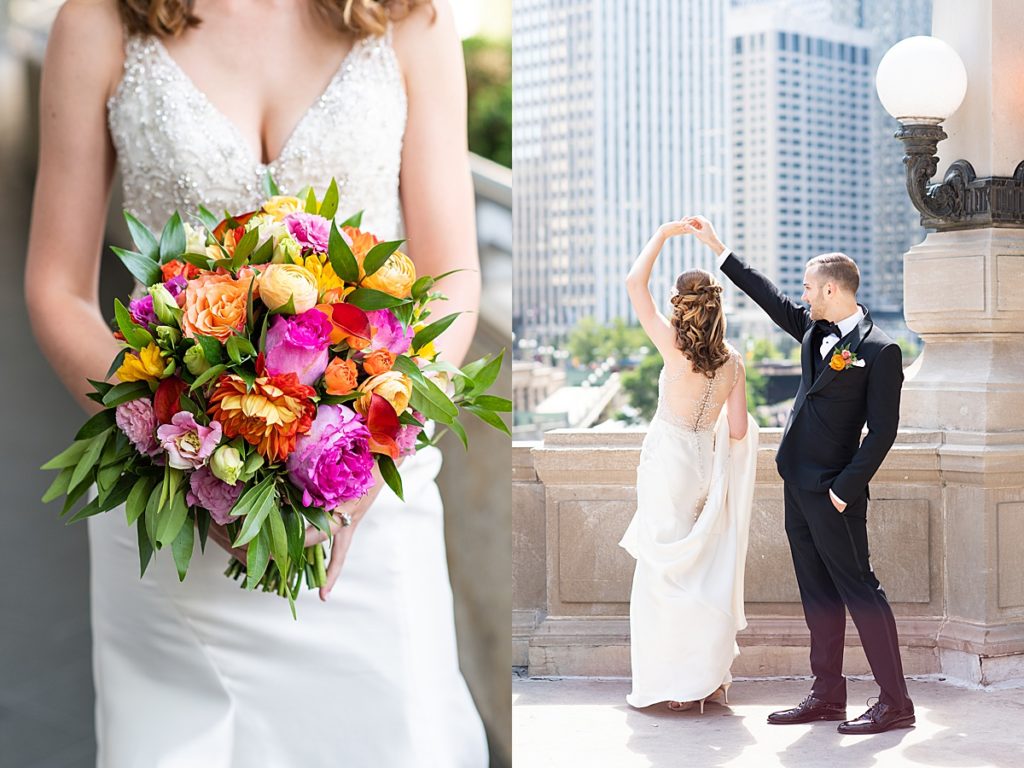 Candid and detail shots of the bridal bouquet