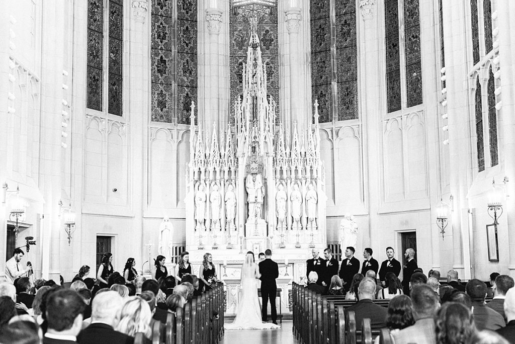 Black and white photo of the chapel