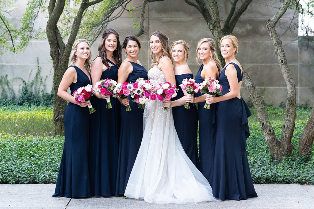 Gorgeous bridesmaid pose in downtown Chicago