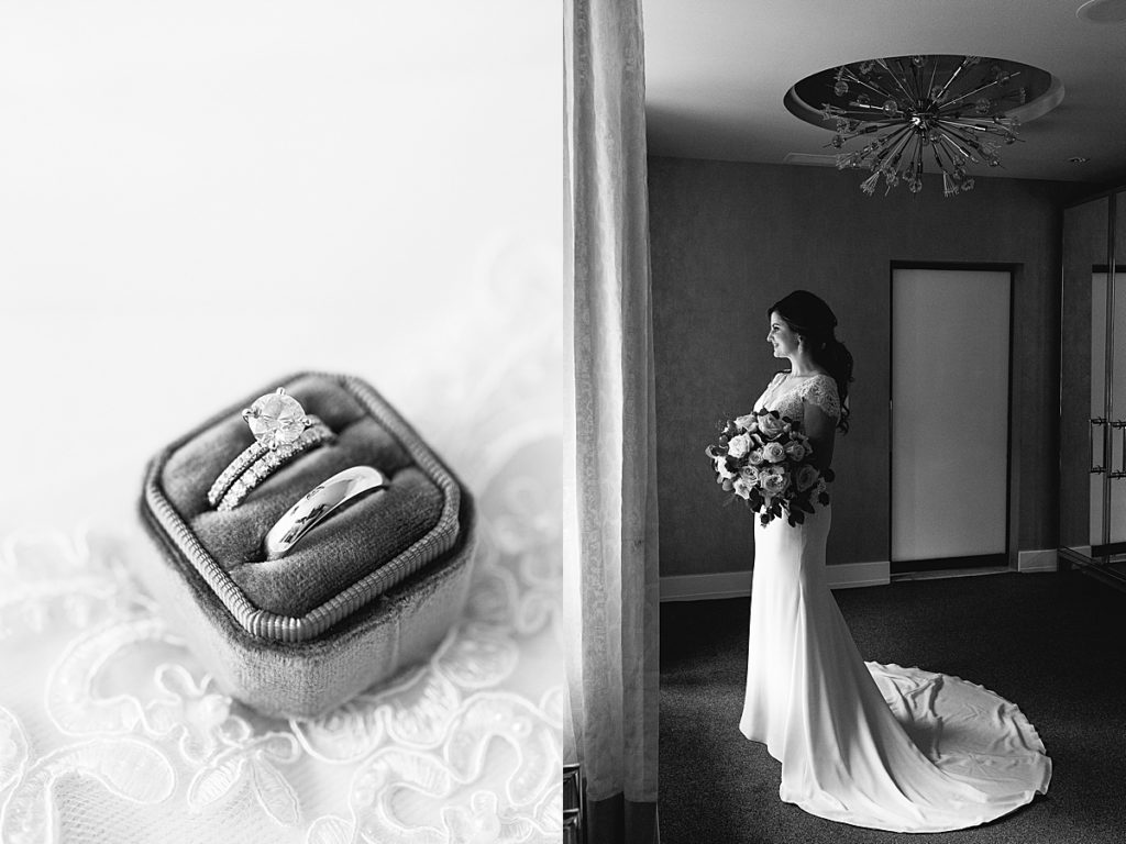 Beautiful black and white photos of the bride