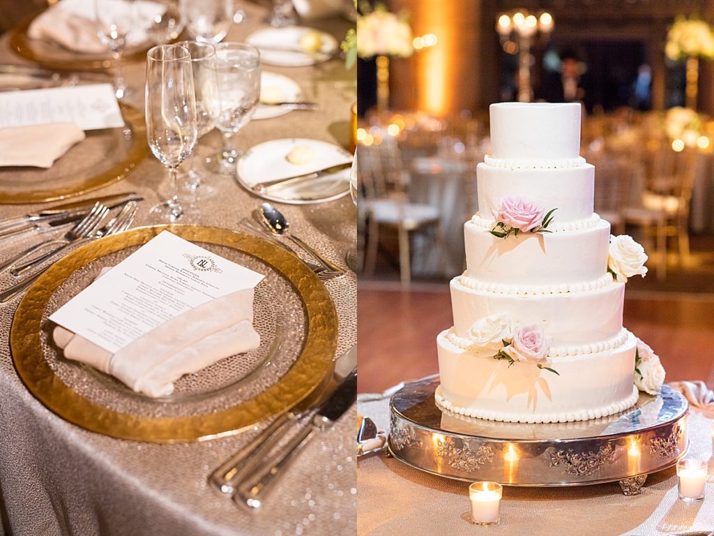White tiered wedding cake