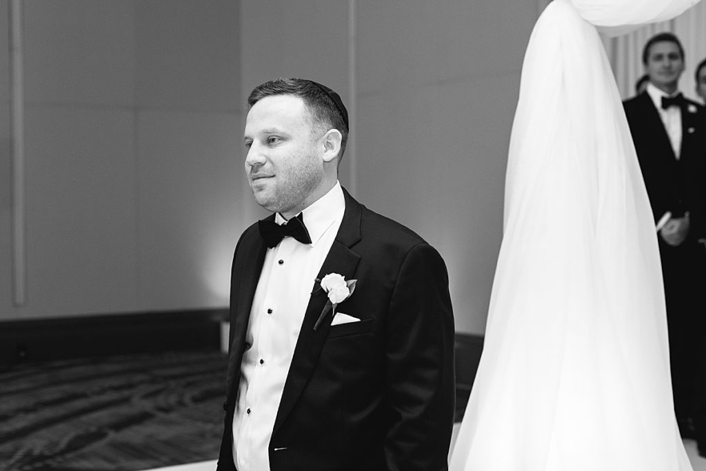 Groom waits patiently for his bride