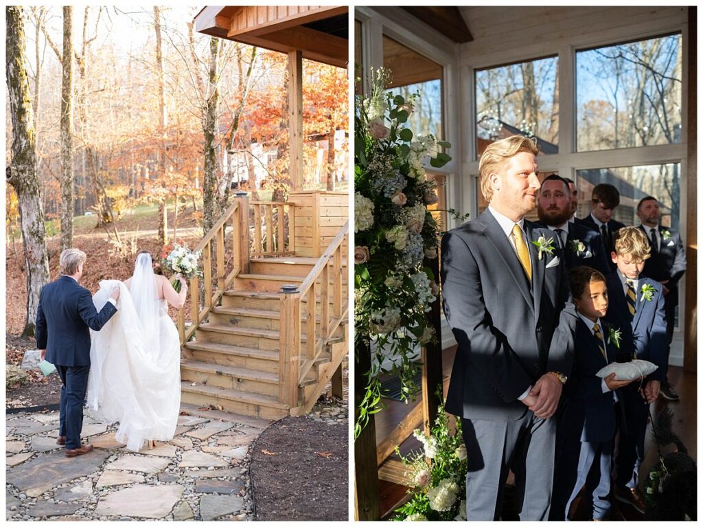 wedding ceremony at white oak falls