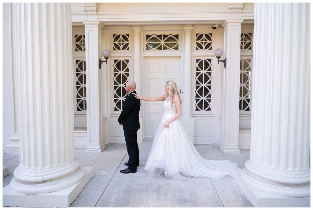 intimate first look on wedding day
