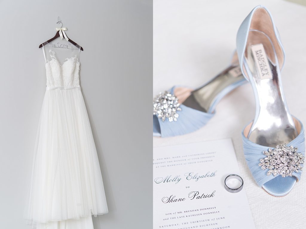Baby blue wedding day shoes