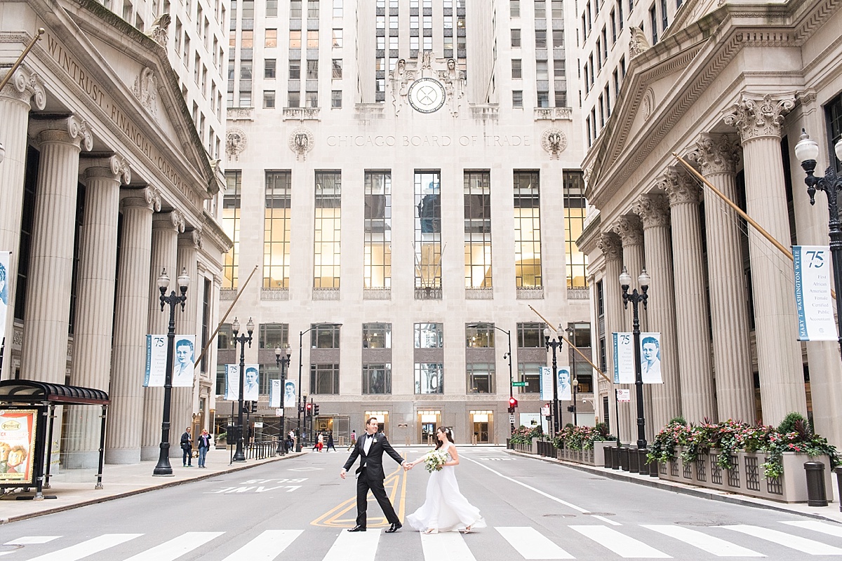 Chicago board of trade wedding photos