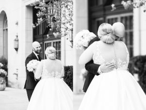 groom seeing bride for the first time