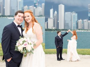 storm in the background of wedding photos