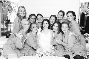 Beautiful bridesmaids pose for a quick photo