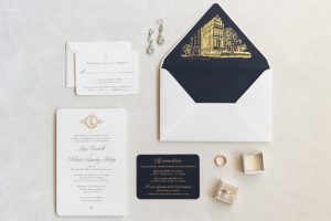 Blue and gold wedding accents