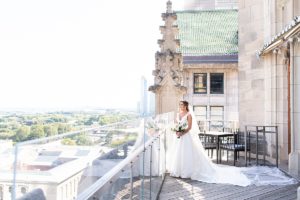Rooftop views for bridal portraits