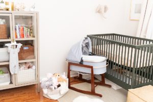 This gorgeous olive green crib is like nothing I've ever seen before