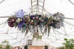 Large floral arrangement for wedding reception