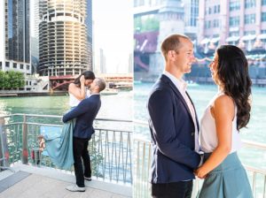 Photos of a man and woman in downtown Chicago
