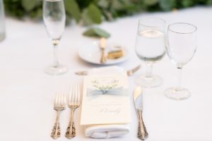 Close up of a table setting at Montebello Estate wedding