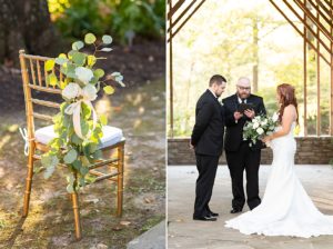 The bride and groom said their vows in a sweet outdoor wedding ceremony