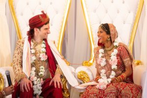 bride and groom during traditional Indian wedding ceremony