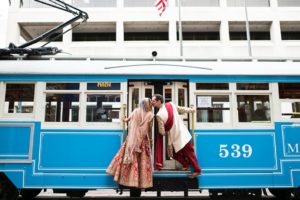 wedding photos of bride and groom in downtown Memphis, Tennessee