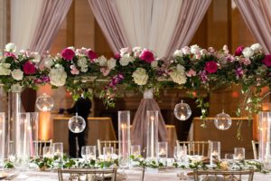 elegant floral arrangements at wedding reception