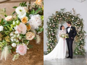 floral arch at wedding