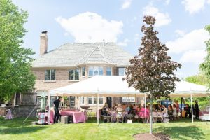 backyard tent for bridal shower at private home