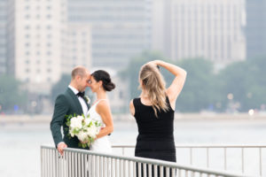 Chicago wedding photographer taking photo of bride and groom