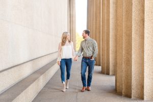 the couple walked during their engagement photos
